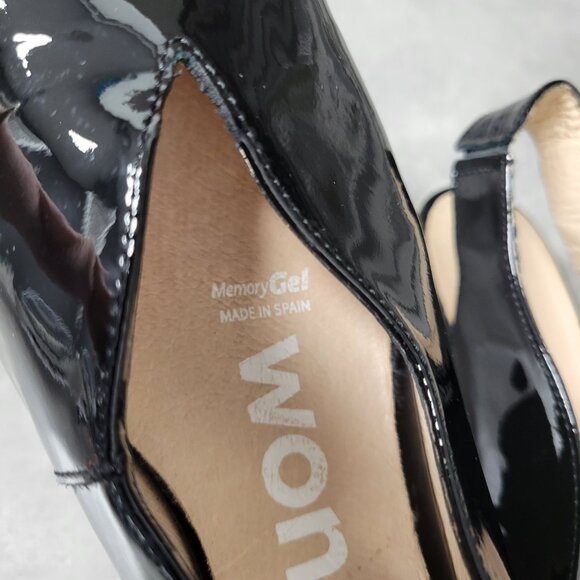 37 Wonders Fly Black Patent Leather Sling Back Shoes - Picture 5 of 12